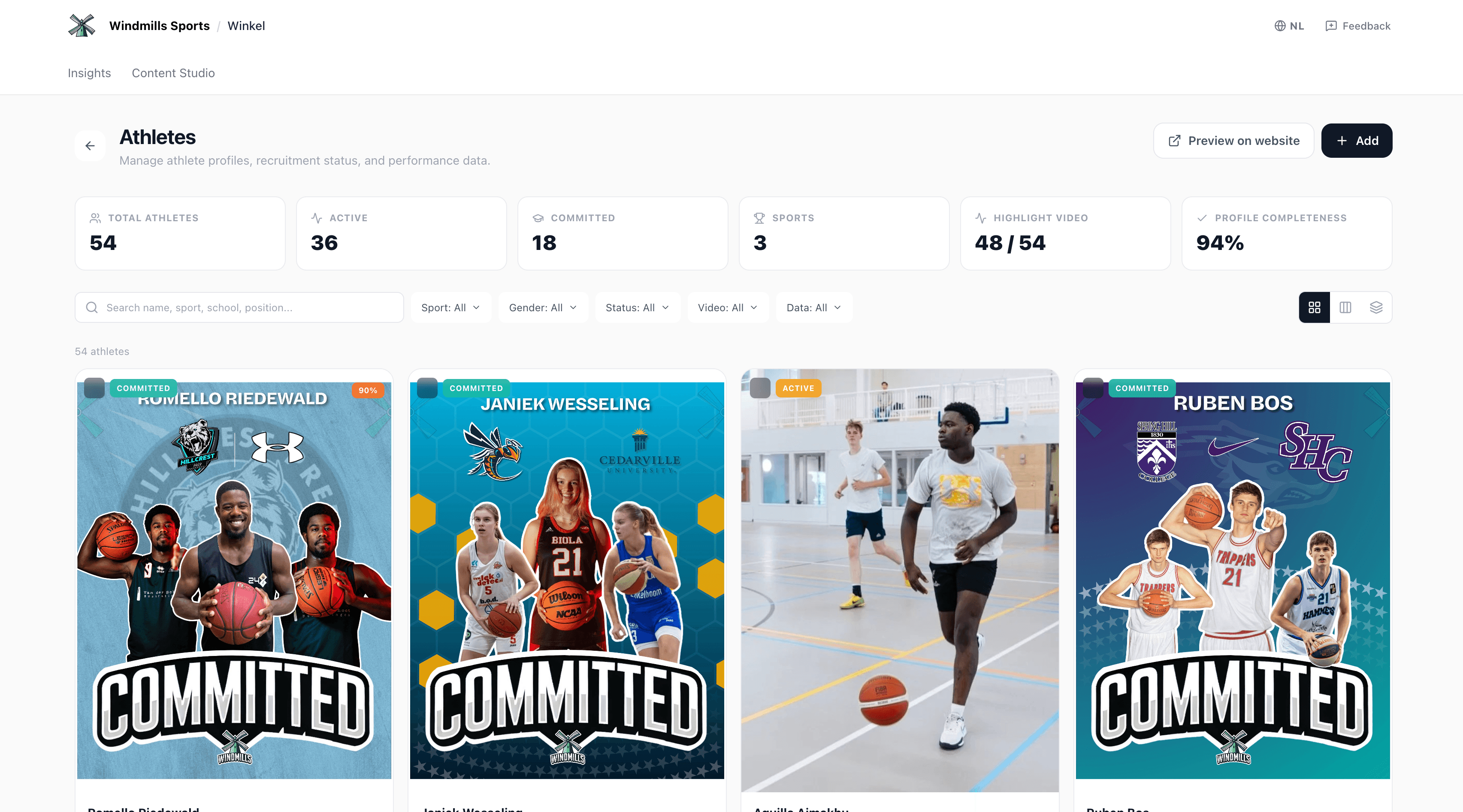 Sistema de gestión de deportistas